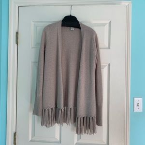 Ply Cashmere 100% Cashmere Fringe Cardigan / Small